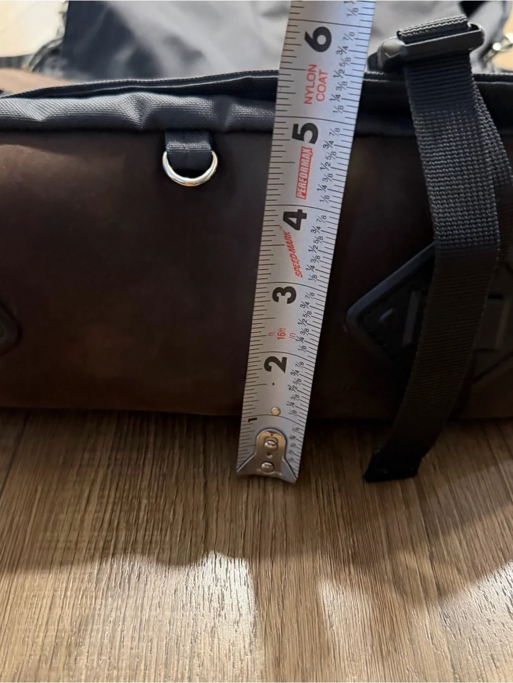 Faith Works handmade in Nepal Gray Canvas Backpack with Brown Leather Trim